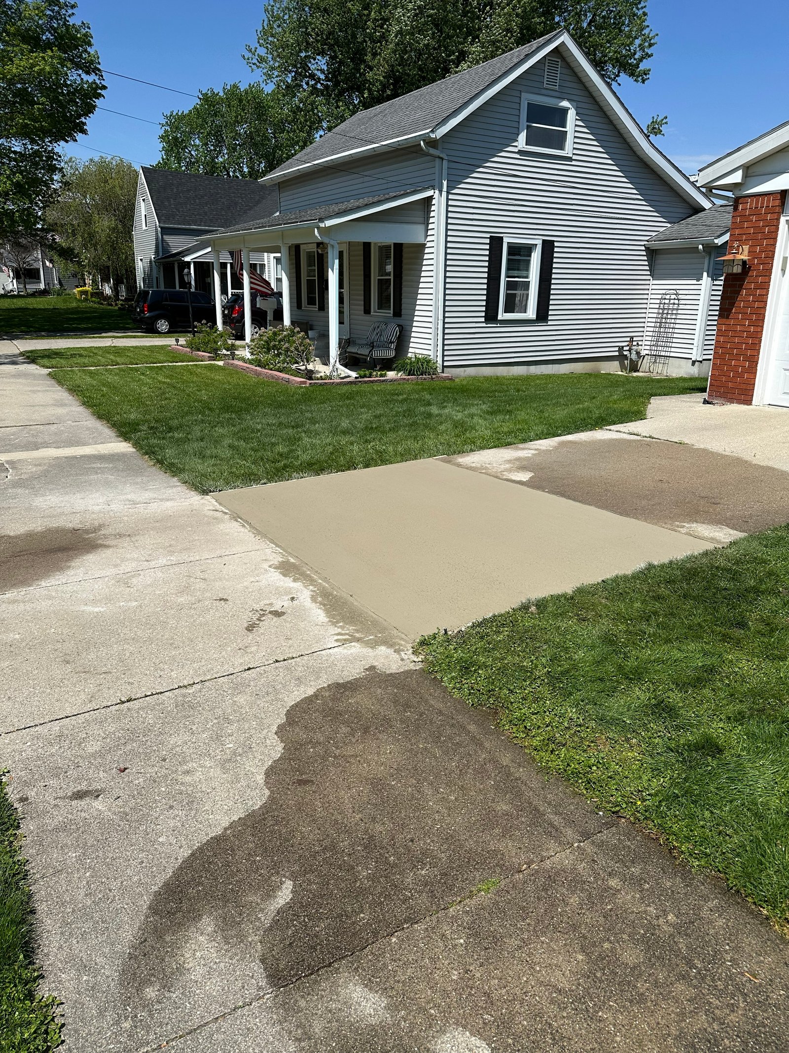 Concrete driveway replacement in progress by Duncan Concrete LLC